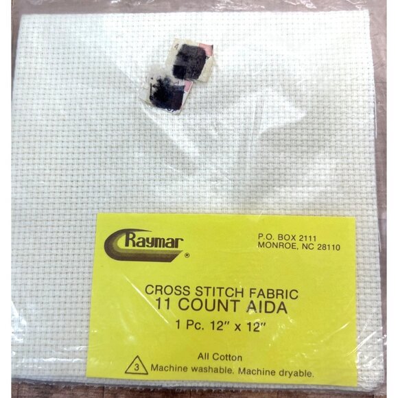Raymar 11 Count Aida Cross Stitch Fabric 12" X 12" All Cotton Machine Washable & - Picture 1 of 2